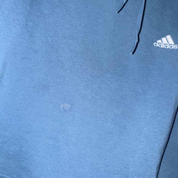 adidas Blue crop Hoodie with White Stripes - Picture 4 of 4